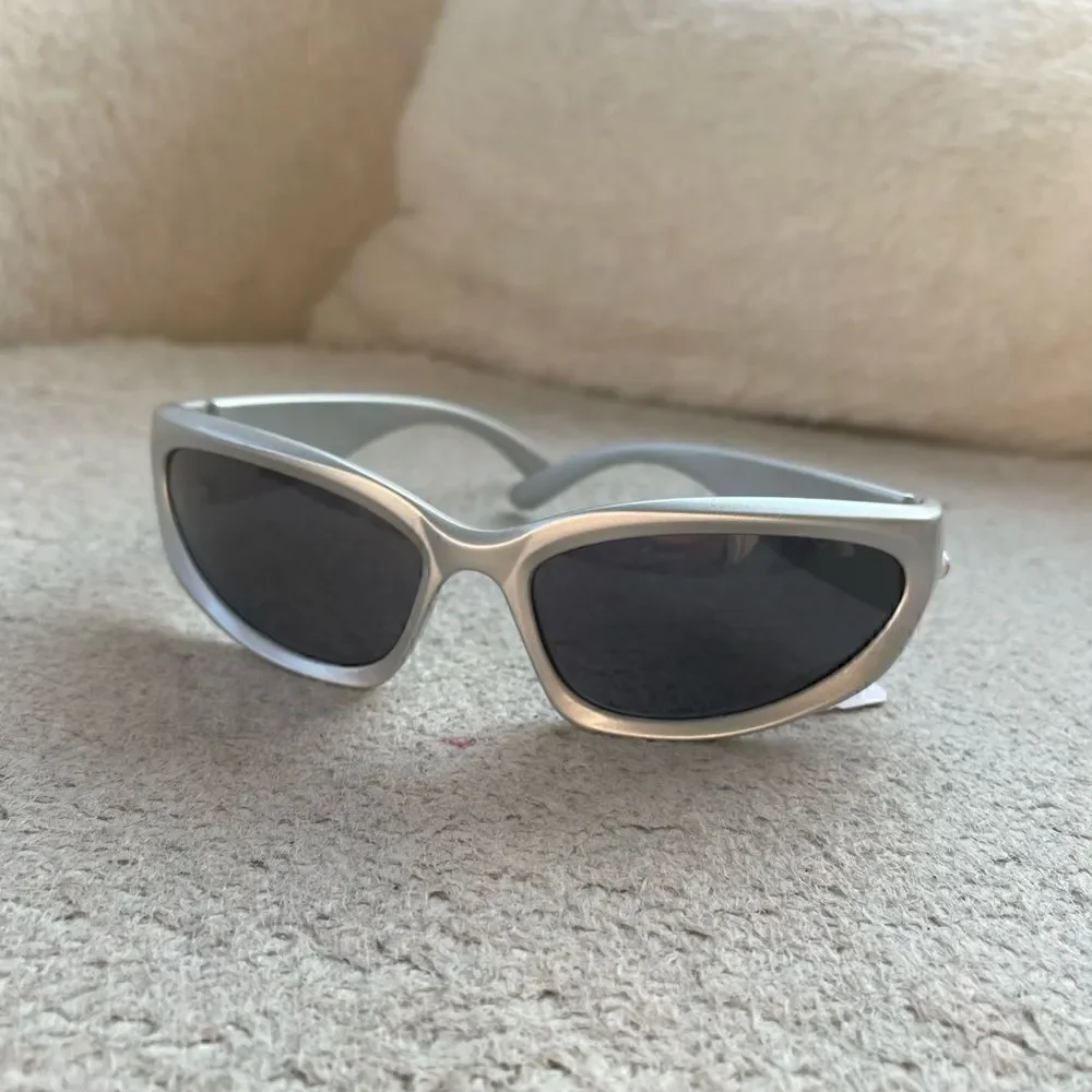 Silver trendy sunglasses